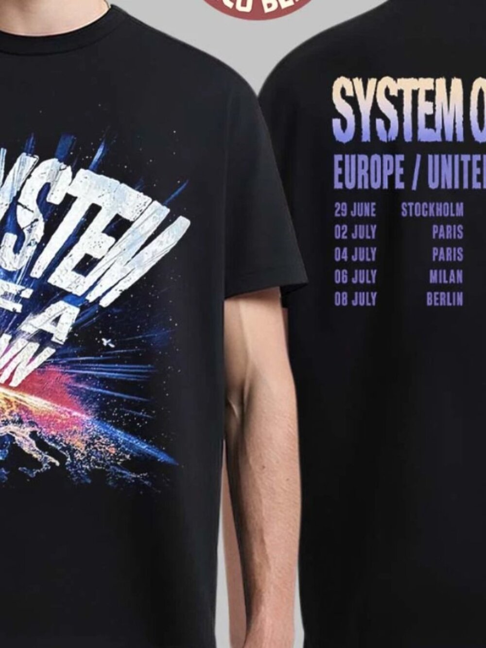 System Of Do,wn EU UK Tour 2026 Two Sided T-Shirt